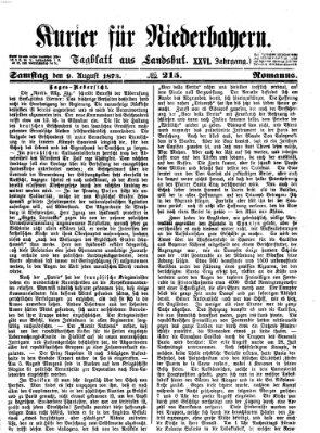 Kurier für Niederbayern Samstag 9. August 1873