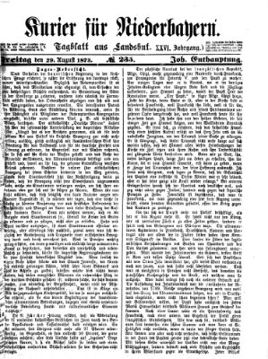 Kurier für Niederbayern Freitag 29. August 1873