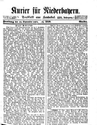 Kurier für Niederbayern Freitag 12. September 1873