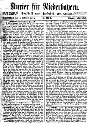 Kurier für Niederbayern Samstag 4. Oktober 1873