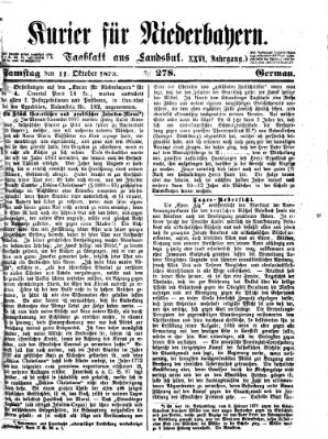 Kurier für Niederbayern Samstag 11. Oktober 1873