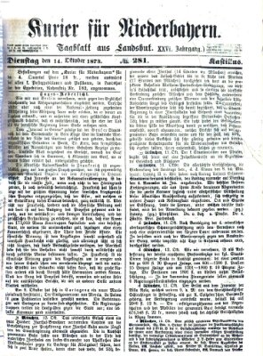 Kurier für Niederbayern Dienstag 14. Oktober 1873