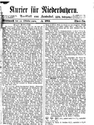 Kurier für Niederbayern Mittwoch 15. Oktober 1873