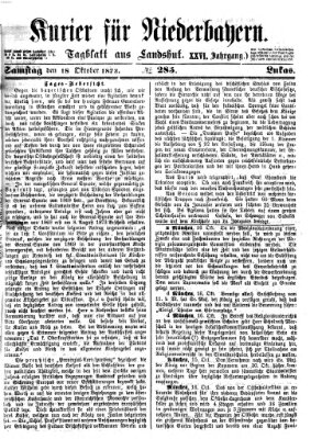 Kurier für Niederbayern Samstag 18. Oktober 1873