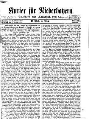 Kurier für Niederbayern Sonntag 26. Oktober 1873