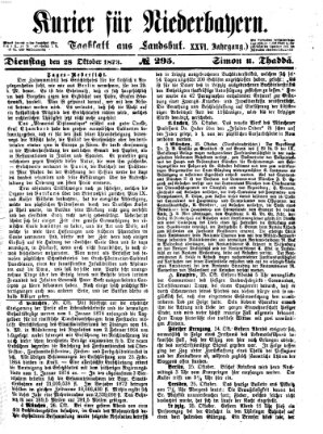 Kurier für Niederbayern Dienstag 28. Oktober 1873