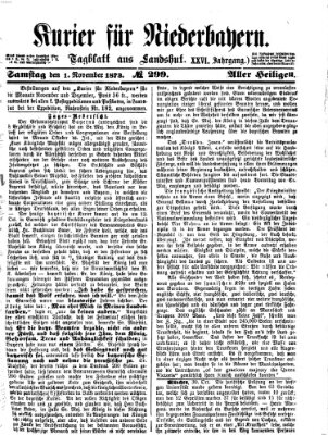 Kurier für Niederbayern Samstag 1. November 1873