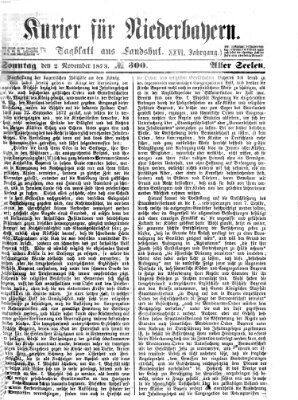 Kurier für Niederbayern Sonntag 2. November 1873