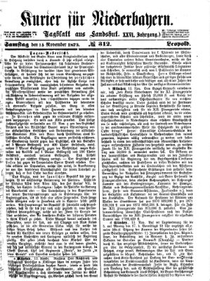 Kurier für Niederbayern Samstag 15. November 1873