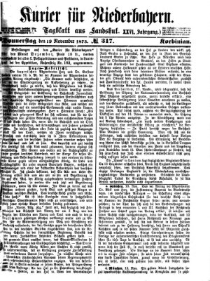 Kurier für Niederbayern Donnerstag 20. November 1873