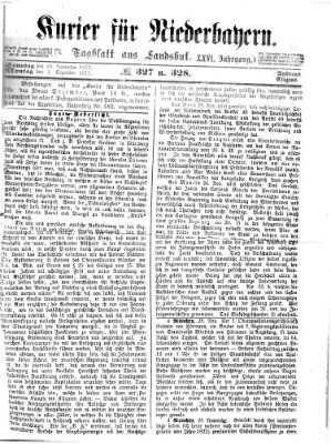 Kurier für Niederbayern Sonntag 30. November 1873