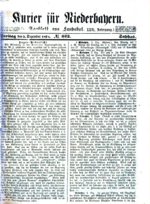 Kurier für Niederbayern Freitag 5. Dezember 1873