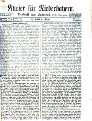 Kurier für Niederbayern Montag 22. Dezember 1873