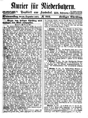 Kurier für Niederbayern Donnerstag 25. Dezember 1873