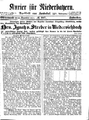 Kurier für Niederbayern Mittwoch 31. Dezember 1873