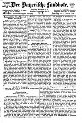 Der Bayerische Landbote Samstag 7. Januar 1871