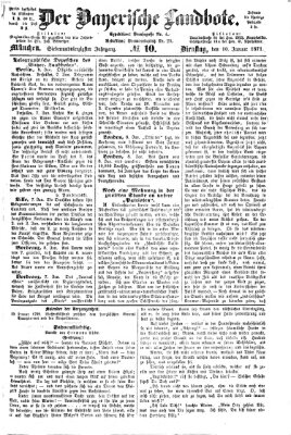 Der Bayerische Landbote Dienstag 10. Januar 1871