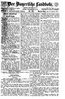 Der Bayerische Landbote Donnerstag 12. Januar 1871