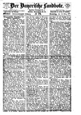 Der Bayerische Landbote Sonntag 26. März 1871