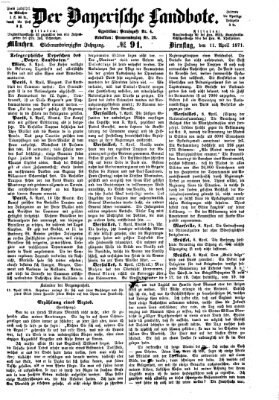 Der Bayerische Landbote Dienstag 11. April 1871