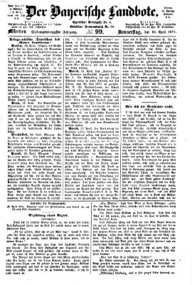 Der Bayerische Landbote Donnerstag 20. April 1871