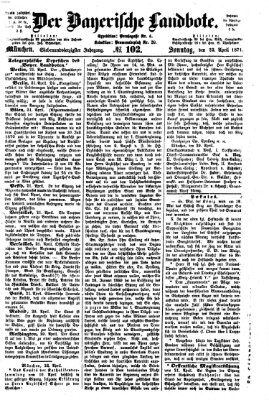 Der Bayerische Landbote Sonntag 23. April 1871