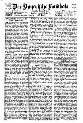 Der Bayerische Landbote Sonntag 18. Juni 1871