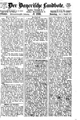 Der Bayerische Landbote Sonntag 6. August 1871