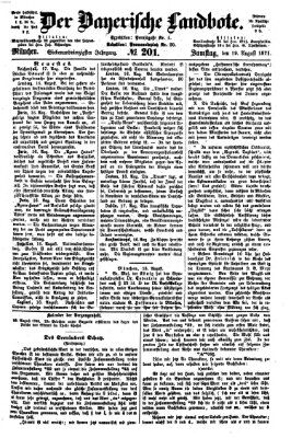 Der Bayerische Landbote Samstag 19. August 1871