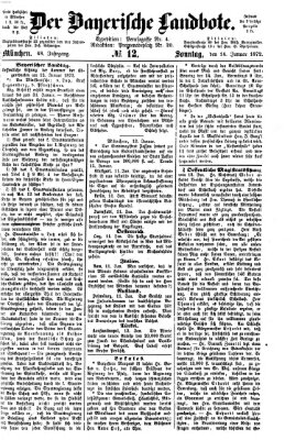 Der Bayerische Landbote Sonntag 14. Januar 1872