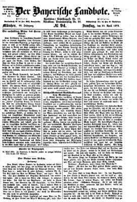 Der Bayerische Landbote Samstag 20. April 1872