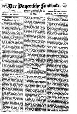 Der Bayerische Landbote Sonntag 21. April 1872