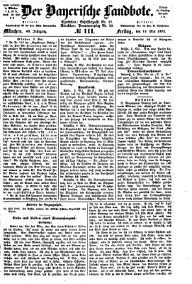 Der Bayerische Landbote Freitag 10. Mai 1872