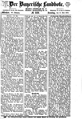 Der Bayerische Landbote Sonntag 19. Mai 1872