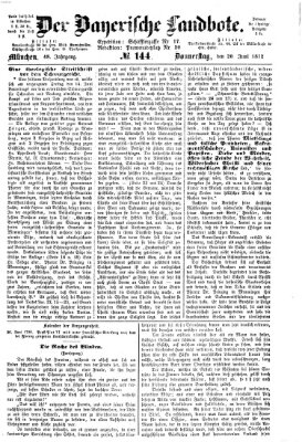 Der Bayerische Landbote Donnerstag 20. Juni 1872