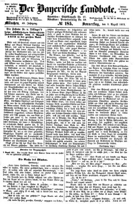 Der Bayerische Landbote Donnerstag 8. August 1872