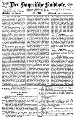 Der Bayerische Landbote Mittwoch 14. August 1872