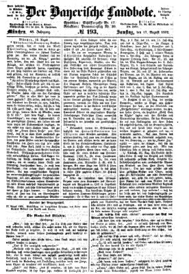 Der Bayerische Landbote Samstag 17. August 1872