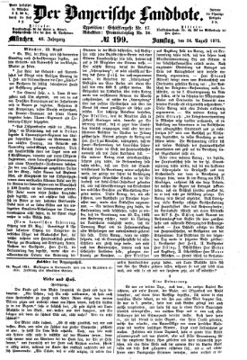 Der Bayerische Landbote Samstag 24. August 1872