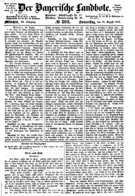 Der Bayerische Landbote Donnerstag 29. August 1872