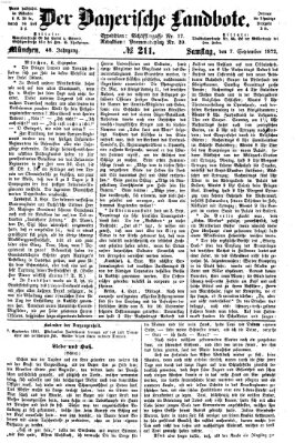 Der Bayerische Landbote Samstag 7. September 1872