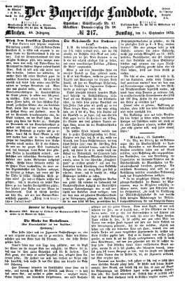 Der Bayerische Landbote Samstag 14. September 1872