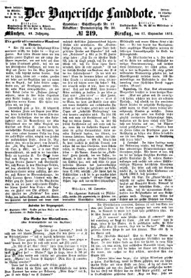 Der Bayerische Landbote Dienstag 17. September 1872