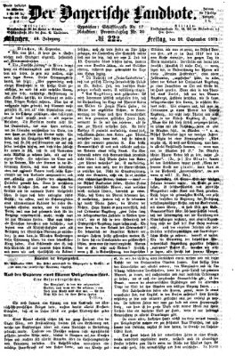 Der Bayerische Landbote Freitag 20. September 1872