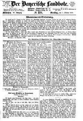 Der Bayerische Landbote Dienstag 1. Oktober 1872