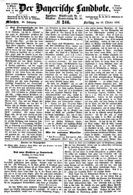 Der Bayerische Landbote Freitag 18. Oktober 1872