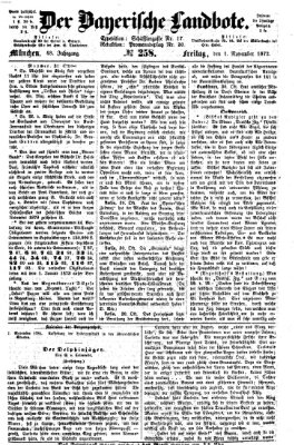 Der Bayerische Landbote Freitag 1. November 1872