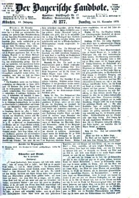 Der Bayerische Landbote Samstag 23. November 1872