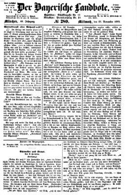 Der Bayerische Landbote Mittwoch 27. November 1872