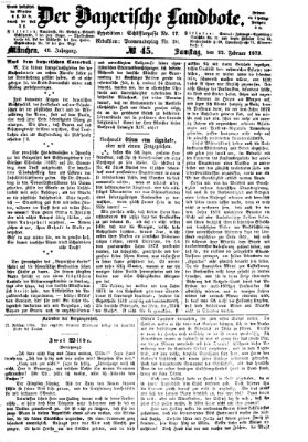 Der Bayerische Landbote Samstag 22. Februar 1873